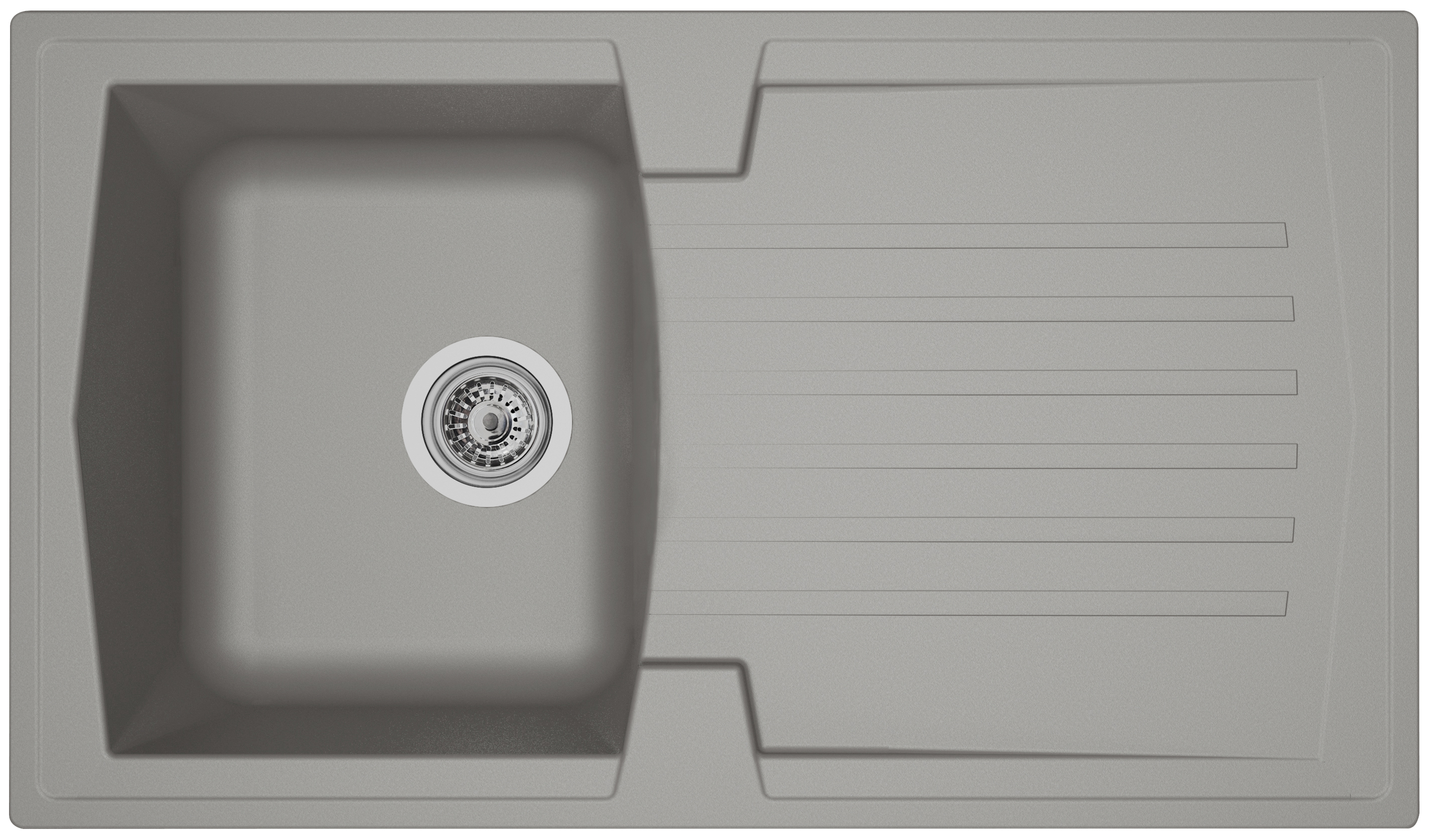 Küchenspüle Einbauspüle Spüle Granit Spülbecken Mineralite 86x50 grau